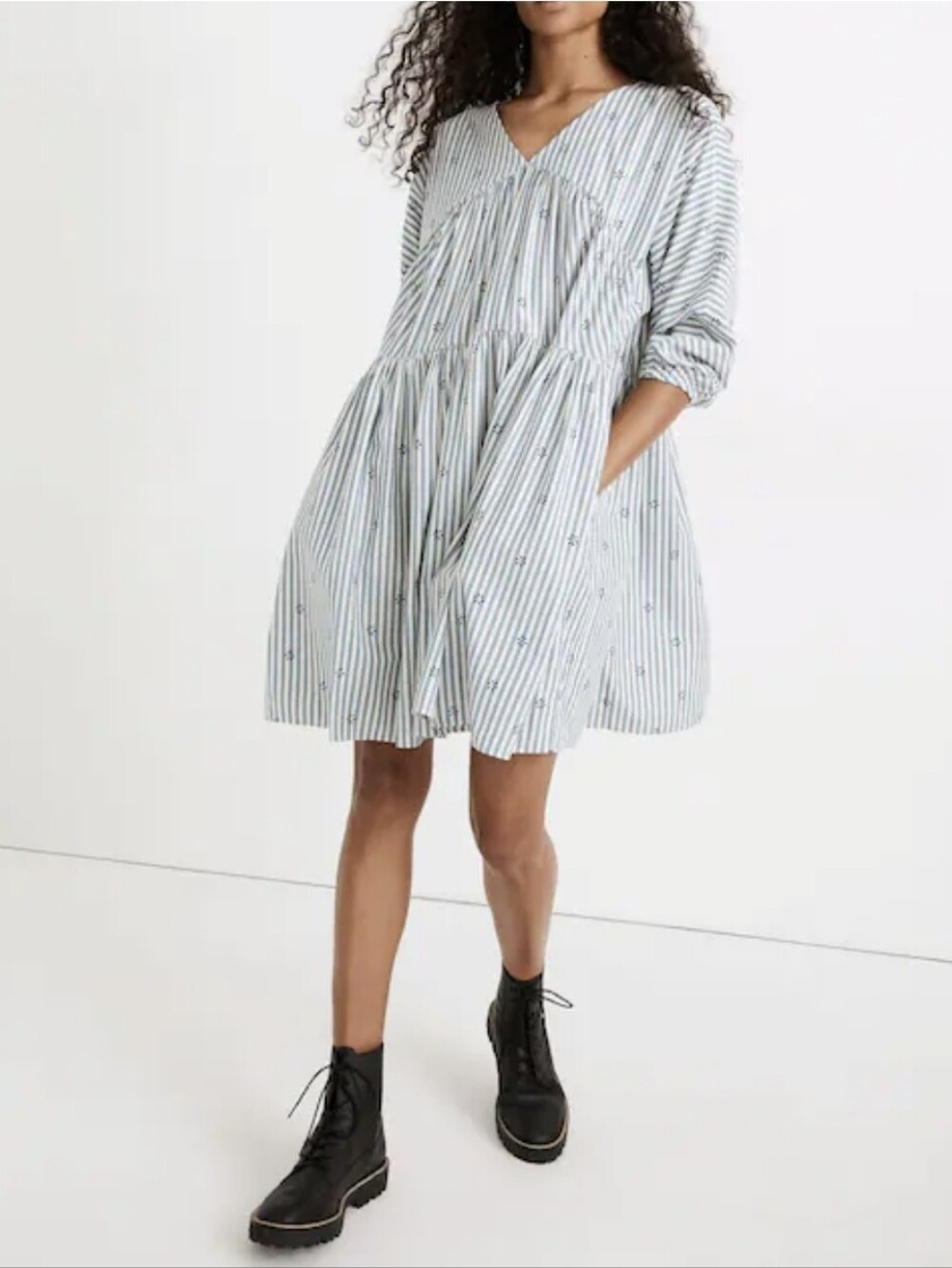 Madewell Striped Navy and White Dress